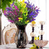 Shiny Flower Artificial Lavender Flowers Bouquet, 8 Bundles Outdoor Fake Shrubs UV Resistant Lifelike Greenery Bushes for Home Kitchen Garden Wedding Outdoor Indoor Porch Box Decorations (Mix)