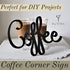 Way Of Hearts - Metal Coffee Signs For Coffee Bar Sign - Black 9.45" X 6.9" Kitchen Wall Decor - Includes Gift Box & Screws - Coffee Station Decoration