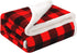Bobor Buffalo Plaid Throw Blanket for Couch Bed, Sherpa Fleece Red Black Checker Plaid Pattern Decorative Throw Blanket, Super Soft Comfortable Lightweight Fuzzy Blanket