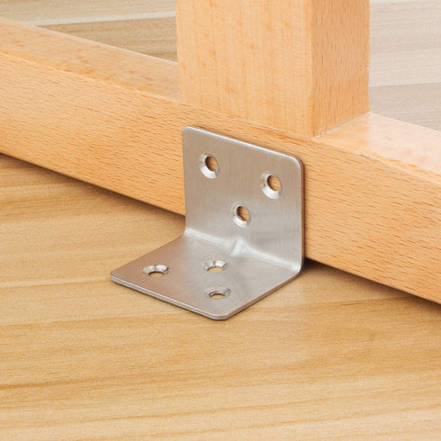 64 PCS Stainless Steel Corner Brace, 38MM X 30MM X 30MM Heavy Duty Right Angle Bracket for Wood, Metal Joint Bracket Shelf Support L Shape Bracket for Shelves, Furniture, Cabinet