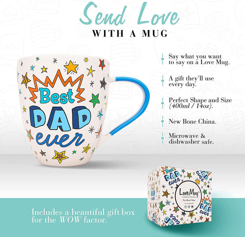 Love Mug: Dad Mug - Birthday Gifts for Dad, Father in Law. Best Dad Ever Coffee Mug, Dad Mugs From Daughter & Son. Mugs for Fathers Day, Dad Coffee Cup, Fathers Day Mug for Dad, Papa