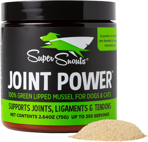 Super Snouts Joint Power Joint Supplement for Dogs and Cats, 2.64 oz - New Zealand Green Lipped Mussel, Joint Repair