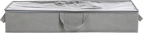 Amazon Basics Under Bed Fabric Storage Container Bags with Window and Handles - 2-Pack, 30.2 x 20 x 5.7 Inches, Gray