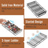 Housolution Spice Drawer Organizer, 2 Pack Expandable Metal Spice Rack Seasoning Organizer for Drawer, 3 Tier Slanted Spice Tray Storage Shelf for Kitchen, Black