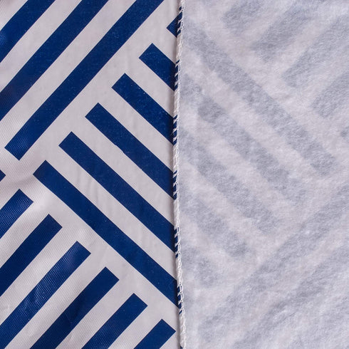 DII Indoor/Outdoor Vinyl Tabletop Collection Grid Pattern, Flannel Backed Tablecloth, Rectangle, 52x70, Navy