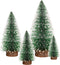 Bottle Brush Trees, Vlorart 4PCS Desktop Miniature Pine Tree Small Pine Tree with Wooden Bases Mini Christmas Bristle Brush Tree for Xmas Holiday Party Home Tabletop Tree Decor