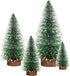 Bottle Brush Trees, Vlorart 4PCS Desktop Miniature Pine Tree Small Pine Tree with Wooden Bases Mini Christmas Bristle Brush Tree for Xmas Holiday Party Home Tabletop Tree Decor