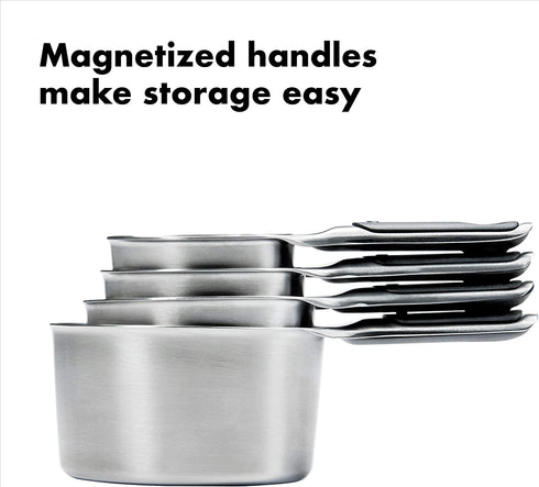 OXO Good Grips 4 Piece Stainless Steel Measuring Cups with Magnetic Snaps