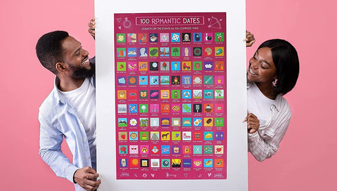 YOBRO 100 Dates Scratch Off Poster, Date Night Ideas Poster, Romantic Gifts for Women, Anniversary for Couples, Engagement Gifts for Her, or Just to Show Someone You Love Them