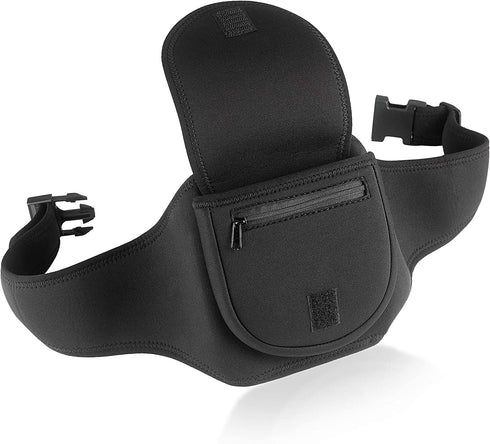 Deluxe Portable CD Player Holder Case with Belt - Black - for Exercise, Yoga, Hiking or Biking