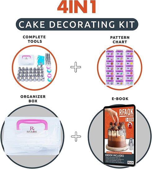 90PCs Russian Piping Tips Complete Set-Cake Piping Bags and Tips Set,Cookie,Cupcake& Cake Decorating Kit Baking Supplies-Cake Frosting Tools,28 Russian Tips,24 Icing Tips,Leaf&Ball Tips,31 Pastry Bags