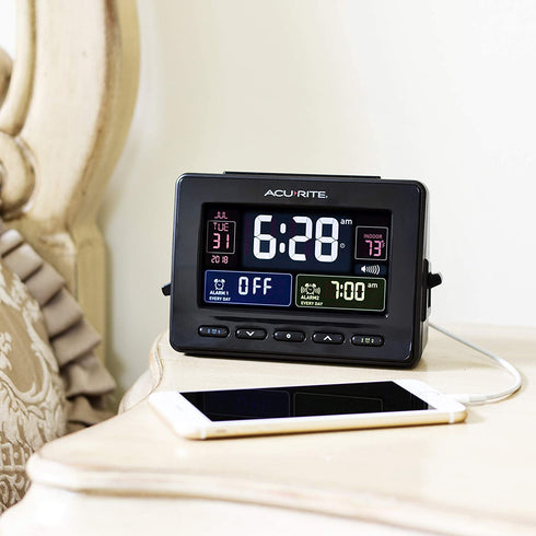 AcuRite 13024 Atomic Dual Alarm Clock with USB Charging
