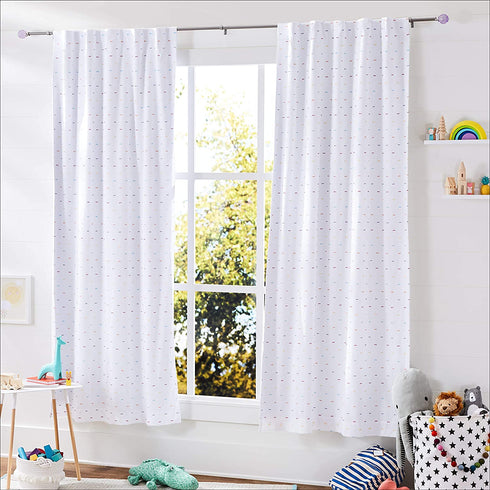 Amazon Basics Decorative 5/8" Curtain Rod with Faceted Ball Finials, 86" - 120", Purple