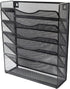 Klickpick Office 5 Sections Hanging Files Wall Mounted Metal Mesh Document File Organizer Magazine Holder Rack Desk Organizer Racks Multipurpose Use To Display File(Black, 5 tray wall racks New style)