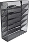 Klickpick Office 5 Sections Hanging Files Wall Mounted Metal Mesh Document File Organizer Magazine Holder Rack Desk Organizer Racks Multipurpose Use To Display File(Black, 5 tray wall racks New style)