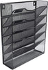 Klickpick Office 5 Sections Hanging Files Wall Mounted Metal Mesh Document File Organizer Magazine Holder Rack Desk Organizer Racks Multipurpose Use To Display File(Black, 5 tray wall racks New style)