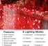 Joomer Red Solar String Lights, 105ft 300 LED 8 Modes Outdoor String Lights Waterproof Fairy Tree Lights for Garden, Patio, Fence, Balcony, Outdoors