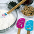 3 Piece Fun Silicone Spatula Gift Set with lovely bow and photo gift card. Easy clean, durable, high temperature and stain resistant. Bamboo handles. Great for gifts, baking, cooking, sauteing.