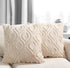 Decorative Throw Pillow Covers 20x20, Faux Fur Farmhouse Boho Pillow Cases ,Soft Plush Fuzzy Beige Cushion Covers for Sofa Couch Living Room Bedroom Set of 2