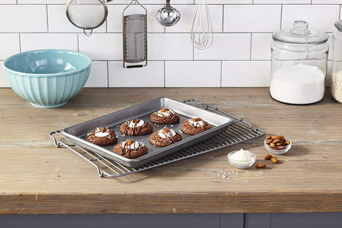 Chicago Metallic Commercial II Non-Stick Small Cookie/Baking Sheet, 12.25 by 8.75, Gray
