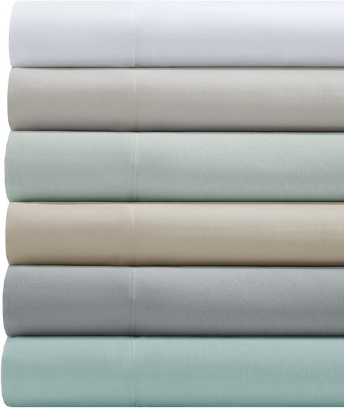 Comfort Spaces Coolmax Cooling Sheets Moisture Wicking Super Soft, Fade Resistant, 16" Deep Pocket, All Around Elastic - Warm Weather for Night Sweats, White Queen
