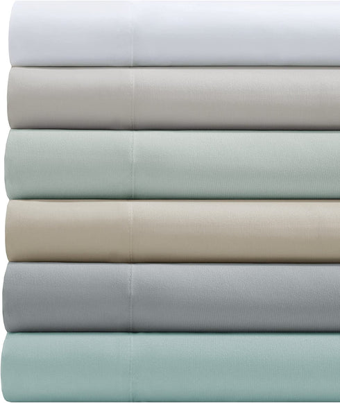 Comfort Spaces Coolmax Moisture Wicking Sheet Set Super Soft, Fade Resistant, 16" Deep Pocket, All Around Elastic - Warm Weather Cooling Sheets for Night Sweats, California King, Grey 4 Piece