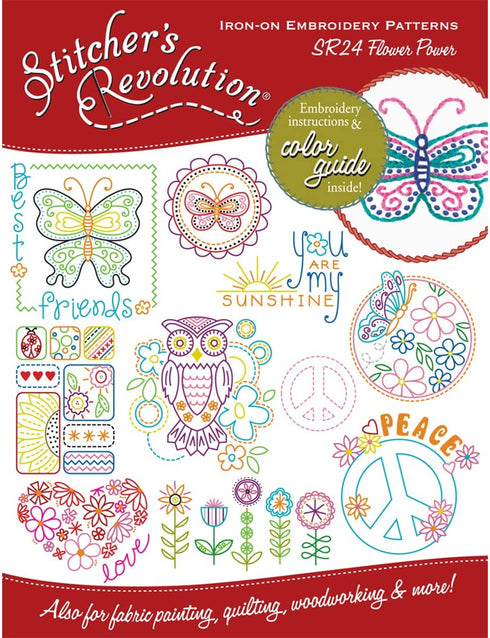 Stitcher's Revolution Flower Power Iron-On Transfer Pattern for Embroidery