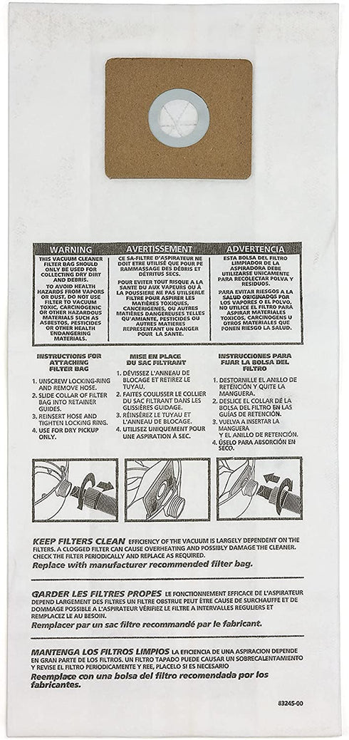 Shop-Vac 9193100 Genuine 3.5-Gallon Hang Up Collection Bag