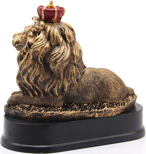 H&W Lion King Figurines Statue, 5''H Office Desk Decoration, Nordic Style Home and Study Decoration, Collectible Figurines, Best Gift for The Man
