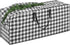 mDesign Extra Large Gift-Wrap Storage Bag with Handles, Organizer Container Holder for Christmas and Holiday Decor - Zipper Closure for Rolls of Wrap, Tree, and Garland, Buffalo Plaid, Black/White