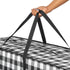 mDesign Extra Large Gift-Wrap Storage Bag with Handles, Organizer Container Holder for Christmas and Holiday Decor - Zipper Closure for Rolls of Wrap, Tree, and Garland, Buffalo Plaid, Black/White