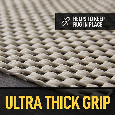 Grip Master 2X Extra Thick Area Rug Pad Grippers, 2 x 3 Feet, Cushioned for Hard Surface Floors, Maximum Gripper and Cushion for Under Rugs, Protection Pads for Hardwood Floor, Under Carpet Mats