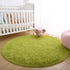 Chicrug Fluffy Round Area Rugs for Girls Bedroom, 4x4 Feet Shaggy Circle Area Rug for Living Room, Soft Fuzzy Carpets for Princess Room, Cute Rug Kids Circular Playmats for Baby Nursery Home, Green