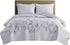 Comfort Spaces Reversible Quilt Set-Vermicelli Stitching Design All Season, Lightweight, Coverlet Bedspread Bedding, Matching Shams, King (104 in x 90 in) Kate, Grey/Purple 3 Piece