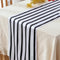 HYCC 10-Pack Stripes Satin Table Runner for Wedding/Bridal Shower Birthdays/Baby Shower and Special Events (Black/White, 12"X 108")