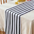 HYCC 10-Pack Stripes Satin Table Runner for Wedding/Bridal Shower Birthdays/Baby Shower and Special Events (Black/White, 12"X 108")