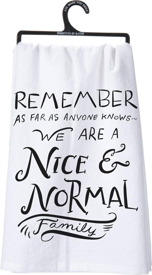 Primitives by Kathy 25260 LOL Made You Smile Dish Towel, 28" by 28", Nice and Normal