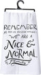 Primitives by Kathy 25260 LOL Made You Smile Dish Towel, 28" by 28", Nice and Normal