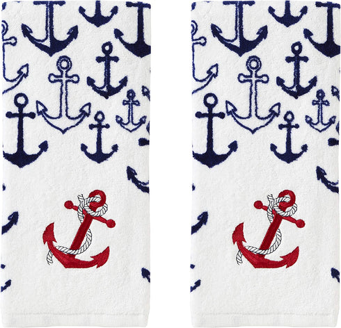SKL Home Americana Anchor Hand Towel Set, 16x25, 2 Pack