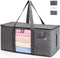 Alameda Large Capacity Storage Tote Bags Clothes Organizer for Clothing, Blanket, Bedding, Moving Supplies, Heavy Duty Moving Bag with Strong Handles, Sturdy Zippers, Clear Window and Oversized Opening (Grey, 1 Pack)