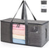 Alameda Large Capacity Storage Tote Bags Clothes Organizer for Clothing, Blanket, Bedding, Moving Supplies, Heavy Duty Moving Bag with Strong Handles, Sturdy Zippers, Clear Window and Oversized Opening (Grey, 1 Pack)