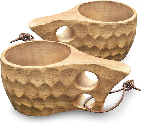 Nordic Style Handmade Finnish Kuksa Ancient Lapland Finland Style Wooden Cup (Armor)