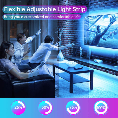 Under Cabinet LED Lighting Kit, GPED 5050 RGB Led Strip Lights 6PCS Waterproof TV Backlight with APP Remote Control Music Sync Led Lights Flexible 10ft Tape Lighting Kits Timing Bedroom Kitchen