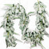 Miracliy Eucalyptus Garland, 6.2ft Artificial Lambs Ear Greenery Vine with Willow Leaves for Wedding Backdrop Table Runner Mantle Party Home Decor