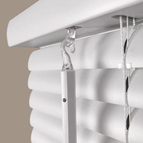 Calyx Interiors 1 Cordless Vinyl Mini Blinds, White, 22.5" W x 48" H (04MV2224480)