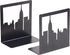 Bookends New York City, NYC Skyline Book Ends for Shelves (1 Pair)