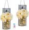 MIGKEE Mason Jar Sconces Night Light with Remote Control and LED-Fairy Lights for Wall Decor Set of 2