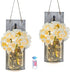 MIGKEE Mason Jar Sconces Night Light with Remote Control and LED-Fairy Lights for Wall Decor Set of 2