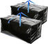 2PCS Large Size 112L Storage Bags with Backpack Straps & Strong Handles & Zippers for Moving, Travelling, Camping, Gardening Tools, Christmas Holiday Decorations Storage, 31.5×15.8×13.8inch, Black