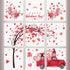 Yovkky Pink Hearts Tree Truck Gnome Wedding Anniversary Window Clings 9 Sheets, Happy Valentines Day Glass Stickers Decal Peony Flower Decor, Home Kitchen Fridge Decorations DIY Supply Double Sided